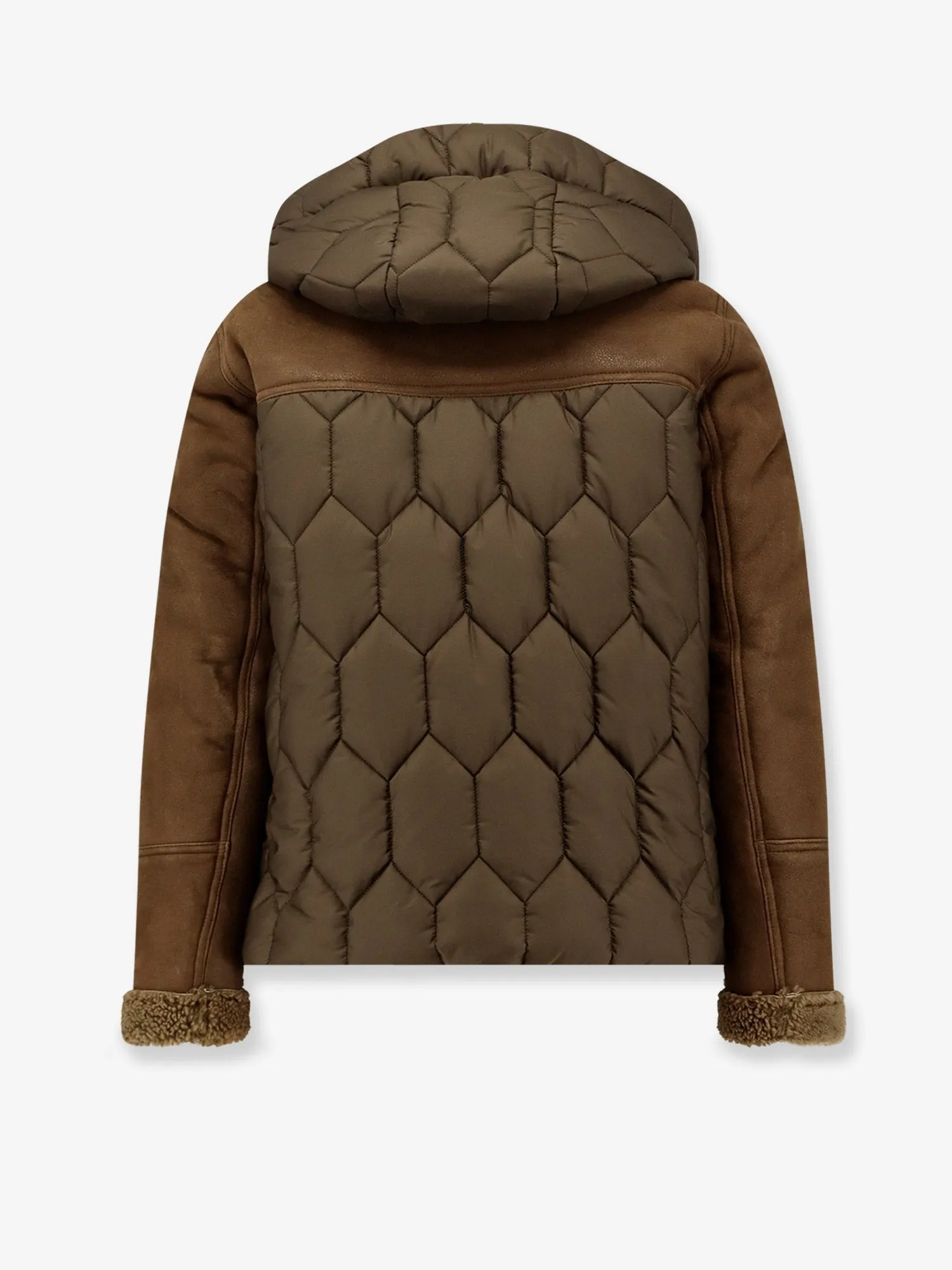 DFOUR Padded nylon down jacket with leather inserts sold by Siebentaschen product image thumbnail 2