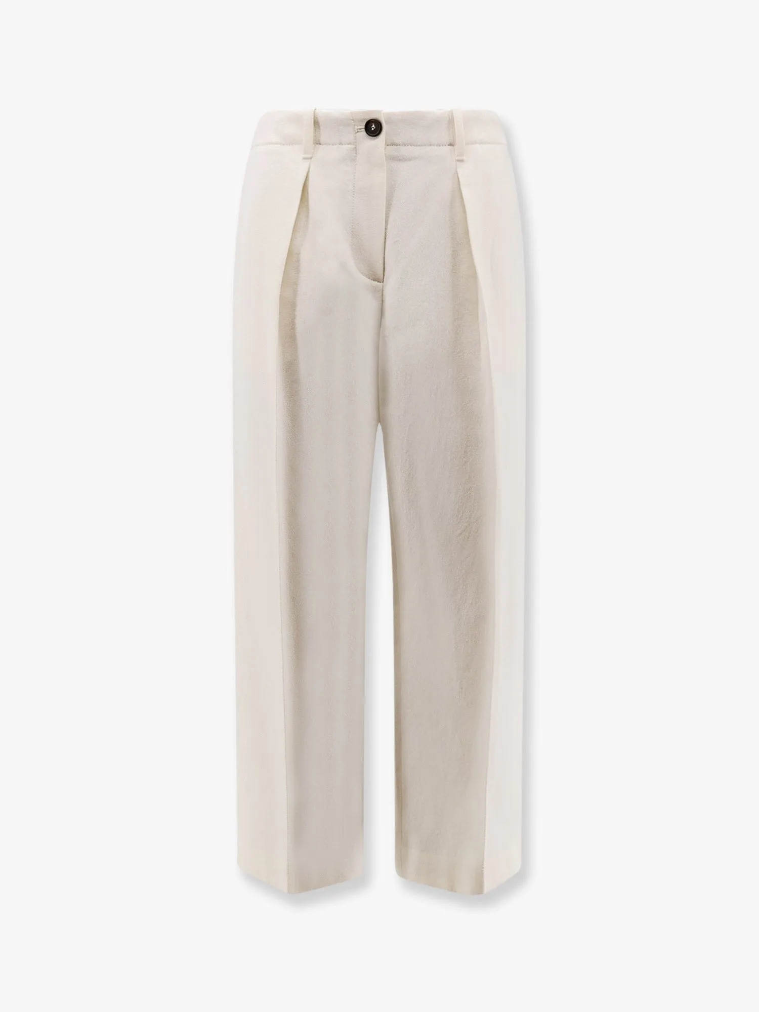 Brunello Cucinelli Cotton and wool trousers with adjustable drawstring sold by Siebentaschen