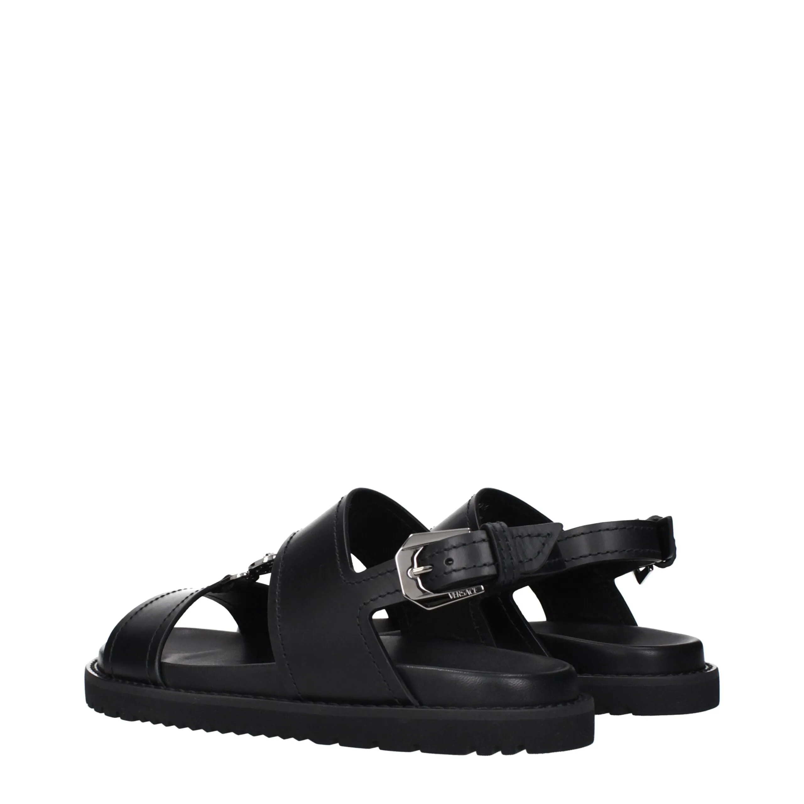 Versace Black Leather Sandals sold by Siebentaschen product image thumbnail 4