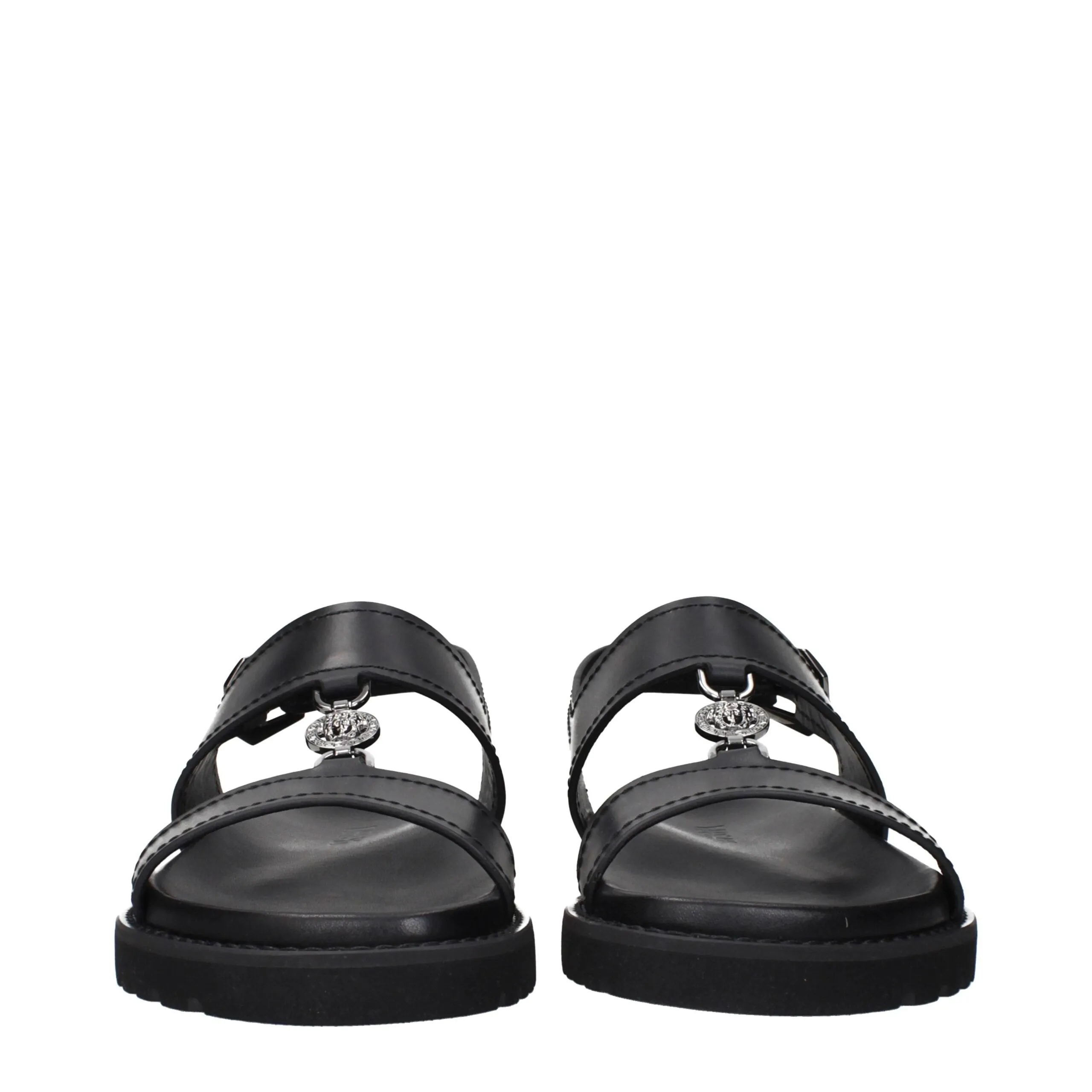 Versace Black Leather Sandals sold by Siebentaschen product image thumbnail 3