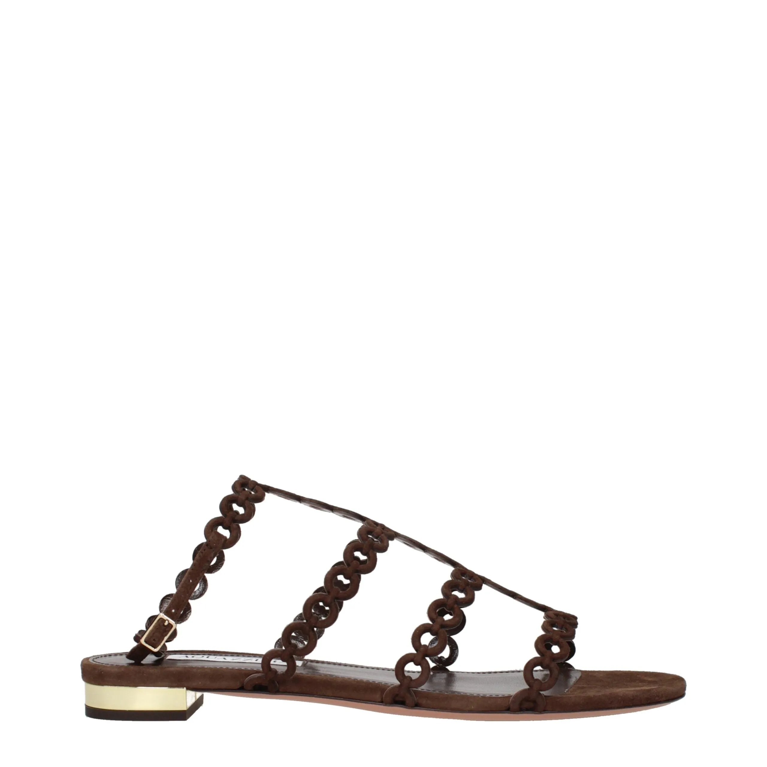 Aquazzura Brown Leather Sandals sold by Siebentaschen
