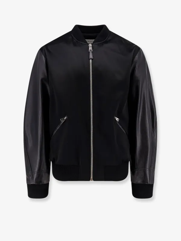 Givenchy Cotton and nylon jacket with leather sleeves sold by Siebentaschen