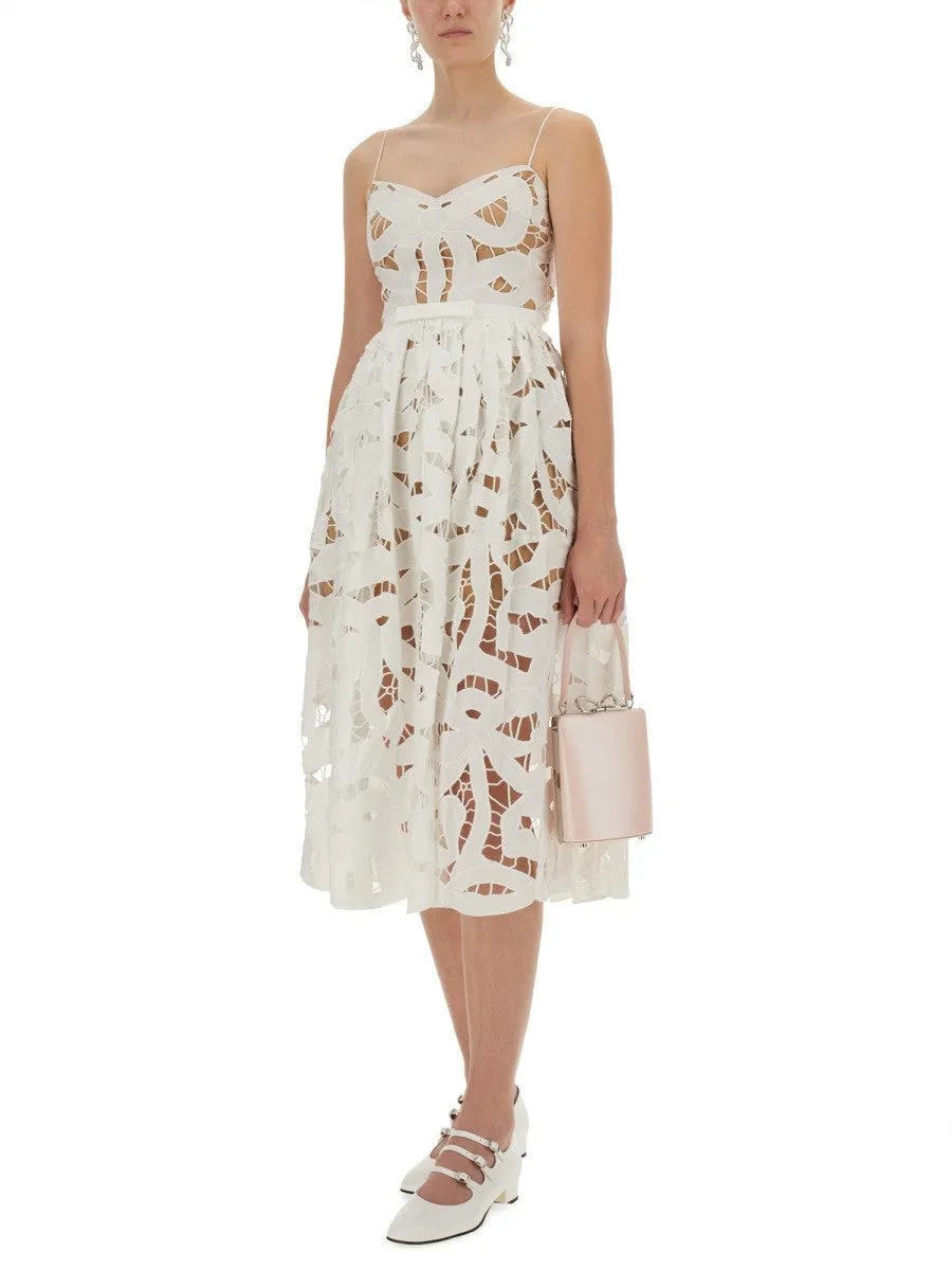 SELF-PORTRAIT EMBROIDERED MIDI DRESS WITH BOW sold by Siebentaschen product image thumbnail 4