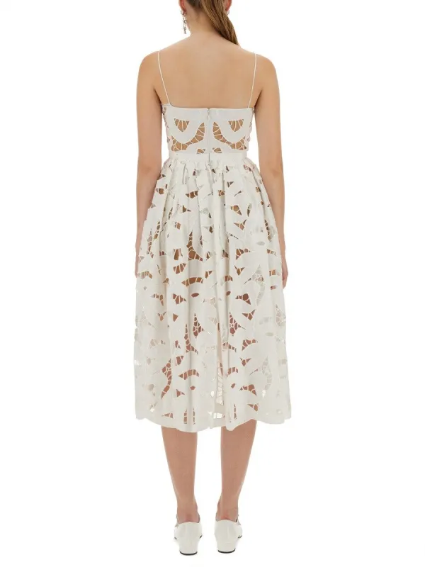 SELF-PORTRAIT EMBROIDERED MIDI DRESS WITH BOW made by Self-Portrait