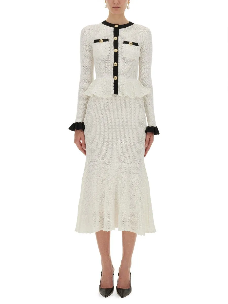 SELF-PORTRAIT PERFORATED KNIT MIDI DRESS sold by Siebentaschen product image thumbnail 3