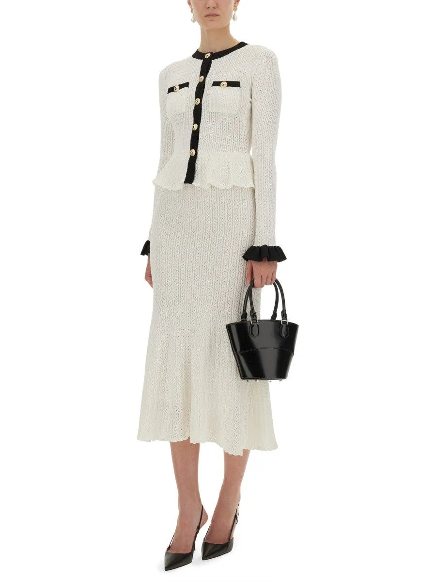 SELF-PORTRAIT PERFORATED KNIT MIDI DRESS sold by Siebentaschen product image thumbnail 4