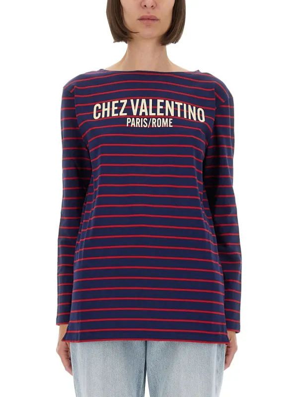 Valentino STRIPED COTTON JERSEY T-SHIRT sold by Siebentaschen