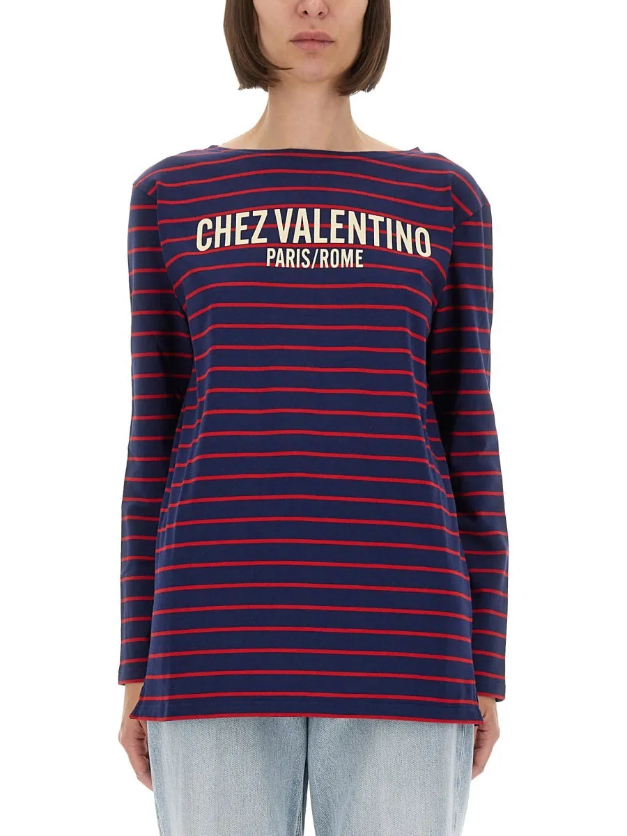 Valentino STRIPED COTTON JERSEY T-SHIRT sold by Siebentaschen