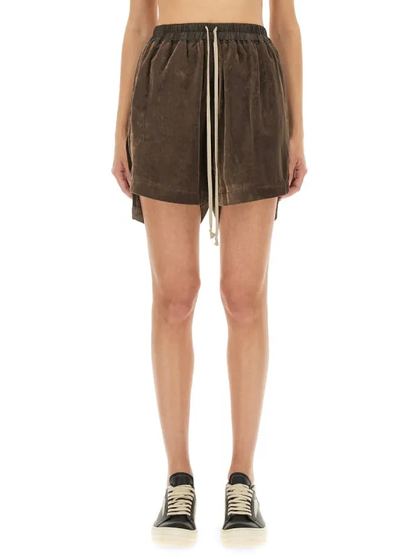 RICK OWENS VISCOSE AND CUPRO SHORTS sold by Siebentaschen