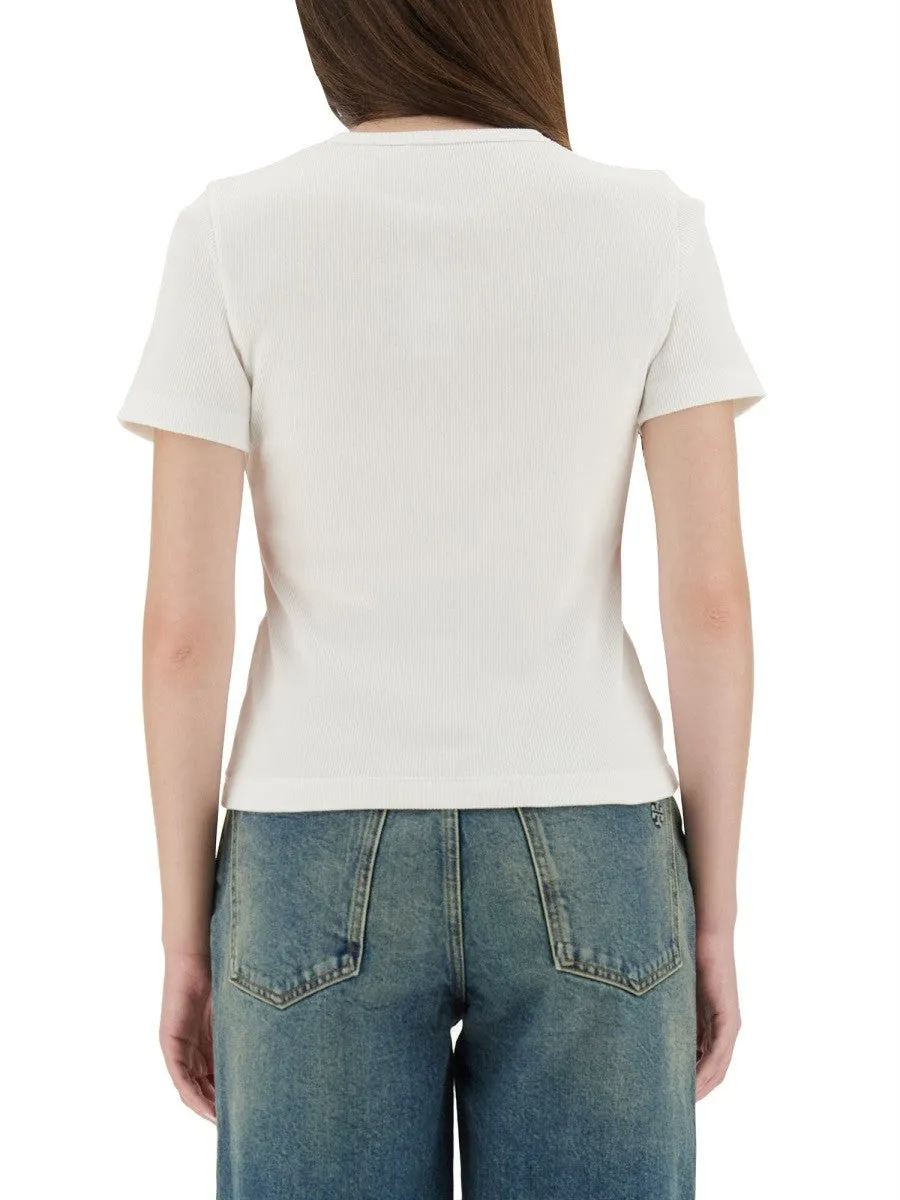 Tory Burch RIBBED COTTON T-SHIRT sold by Siebentaschen