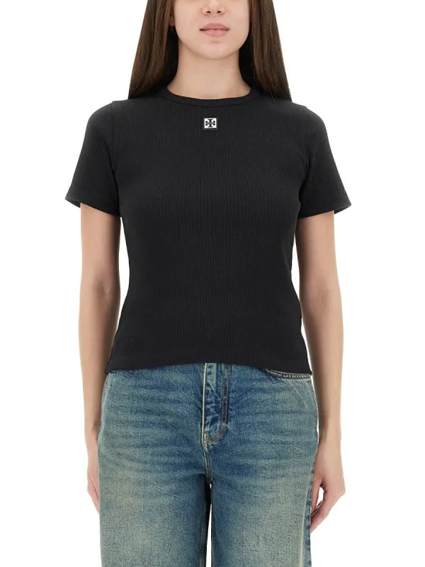 Tory Burch RIBBED COTTON T-SHIRT sold by Siebentaschen