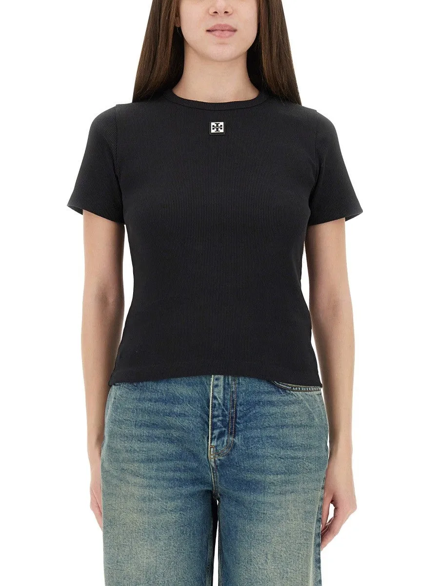 Tory Burch RIBBED COTTON T-SHIRT sold by Siebentaschen