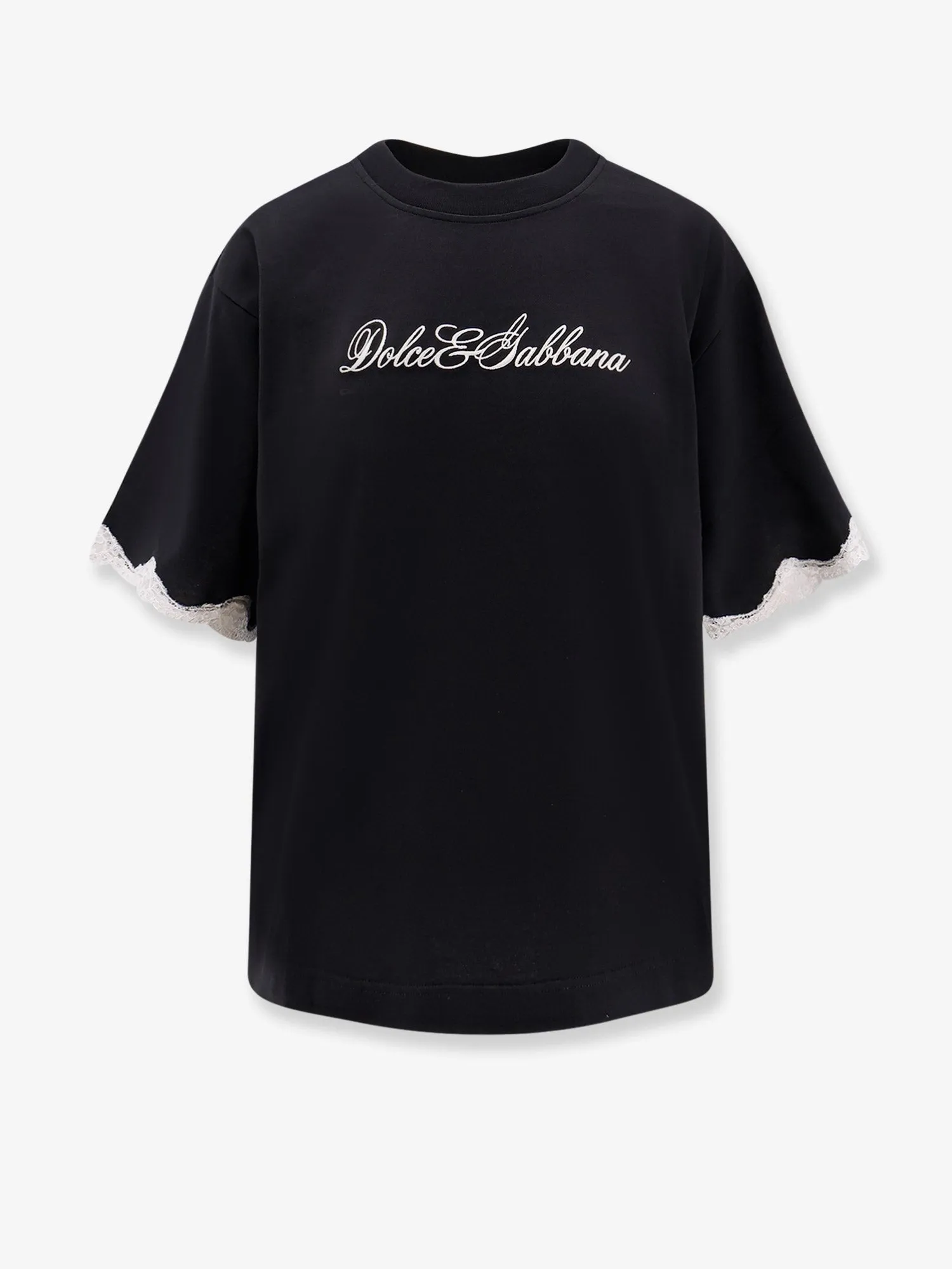 Dolce & Gabbana Cotton t-shirt with lace details sold by Siebentaschen