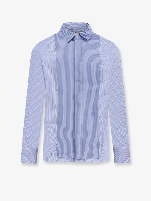 SACAI Striped cotton popeline shirt made by Sacai