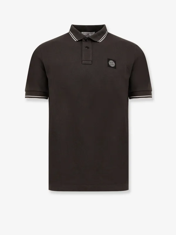 Stone Island Stretch organic coton polo shirt sold by Siebentaschen