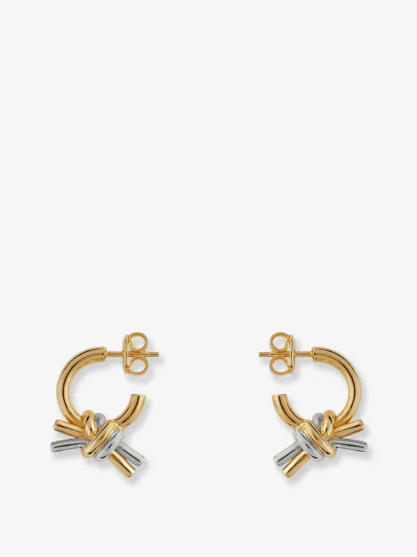 Bottega Veneta Knot silver earrings sold by Siebentaschen