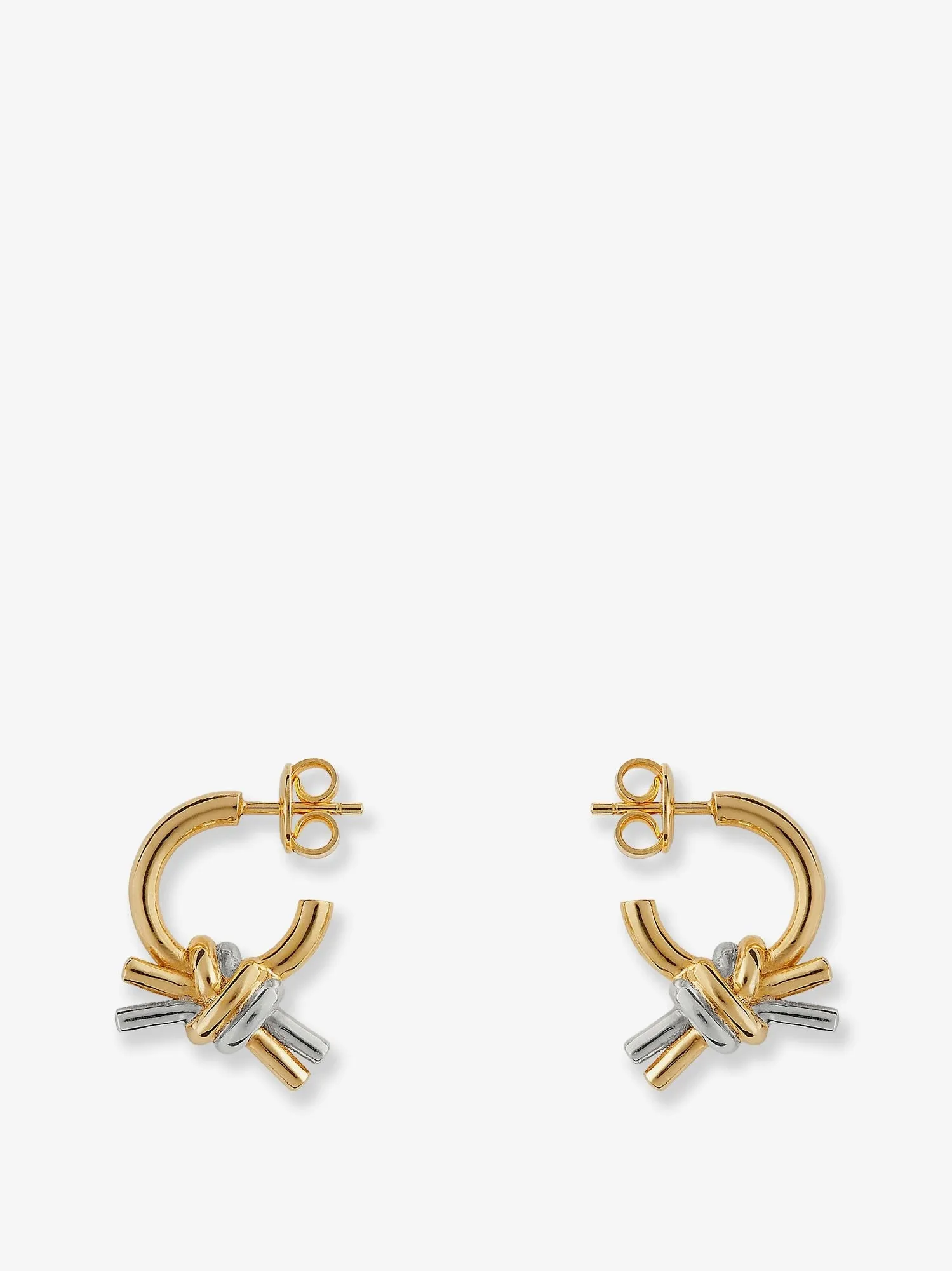 Bottega Veneta Knot silver earrings sold by Siebentaschen