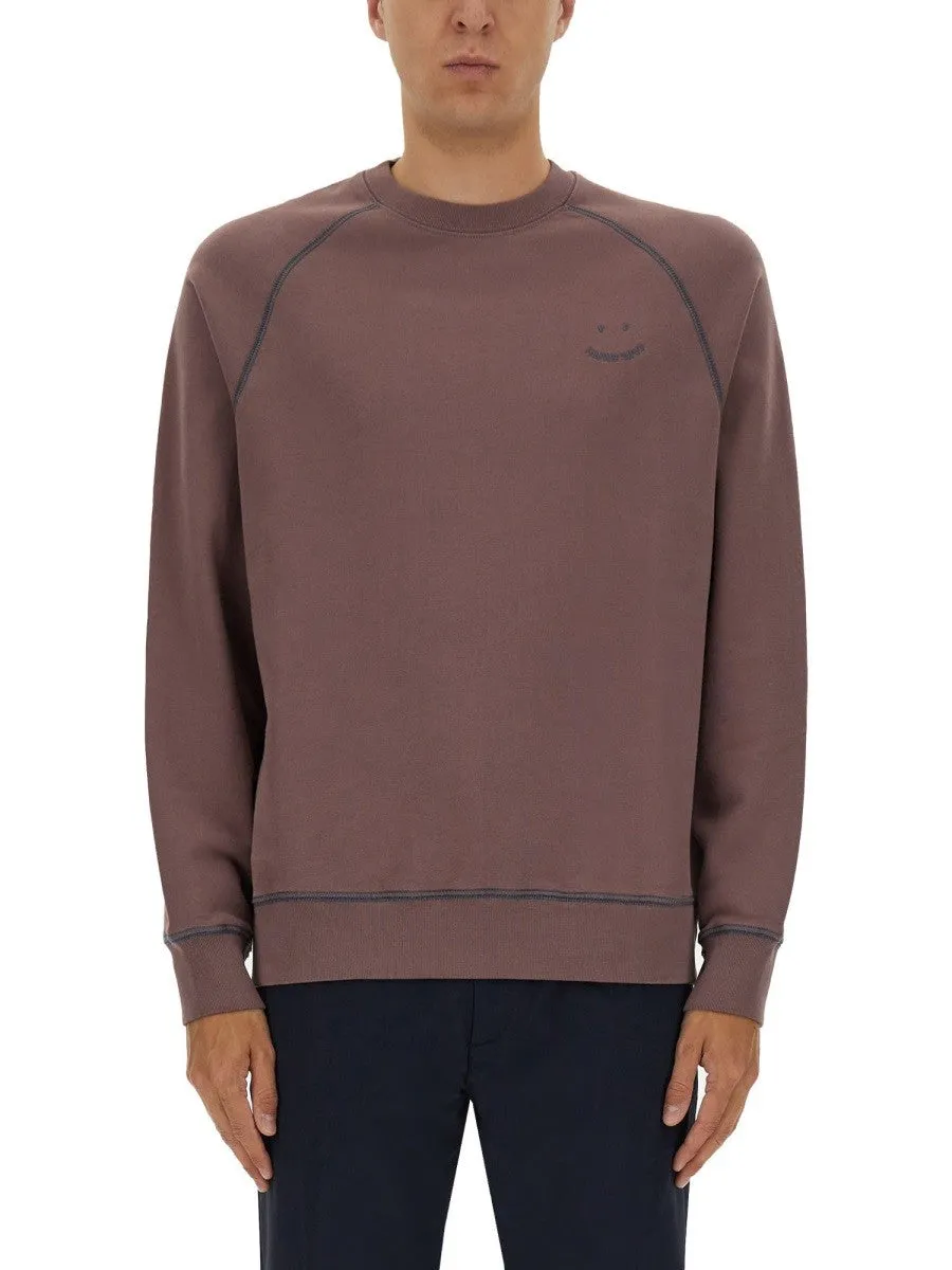 PS BY PAUL SMITH SWEATSHIRT WITH EMBROIDERY PS HAPPY sold by Siebentaschen