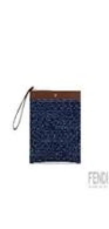 Fendi FF Jacquard denim clutch sold by Siebentaschen