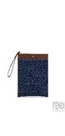 Fendi FF Jacquard denim clutch sold by Siebentaschen