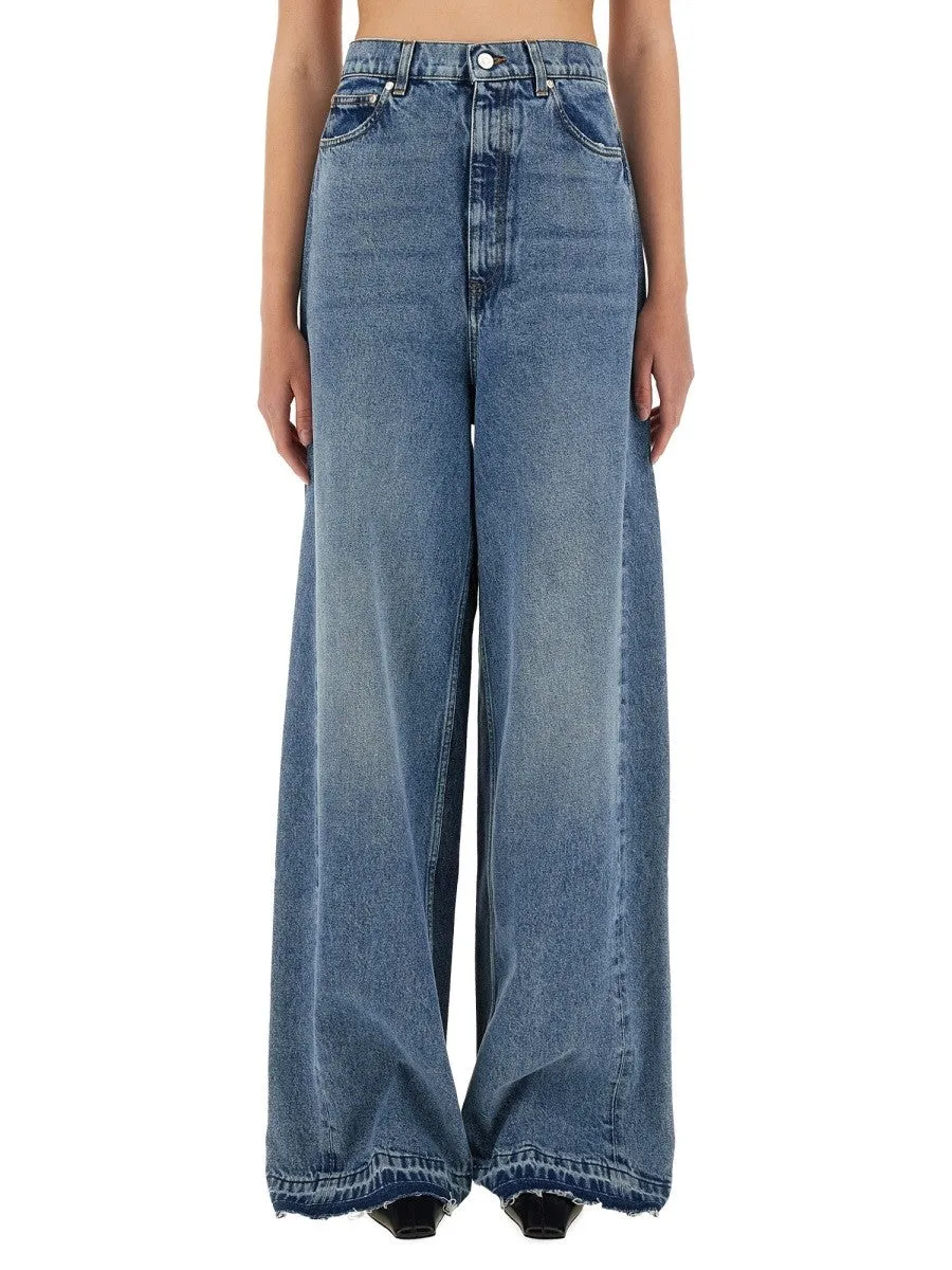 stella mccartney WIDE-LEG JEANS WITH CONTRASTING PANELS sold by Siebentaschen