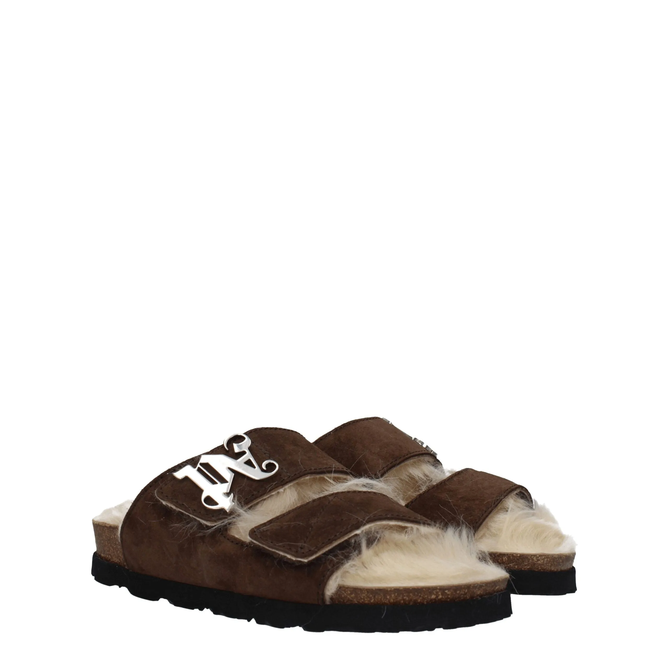 Palm Angels Brown Leather Slippers sold by Siebentaschen product image thumbnail 2