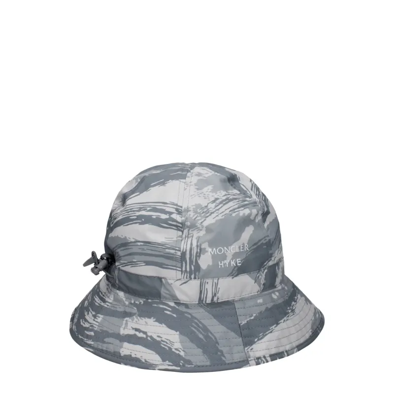 Moncler Gray Polyester Bucket Hat sold by Siebentaschen
