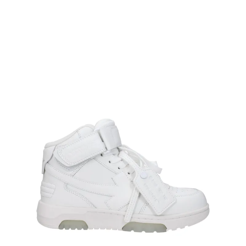 Off-White White Leather High Top Sneakers sold by Siebentaschen
