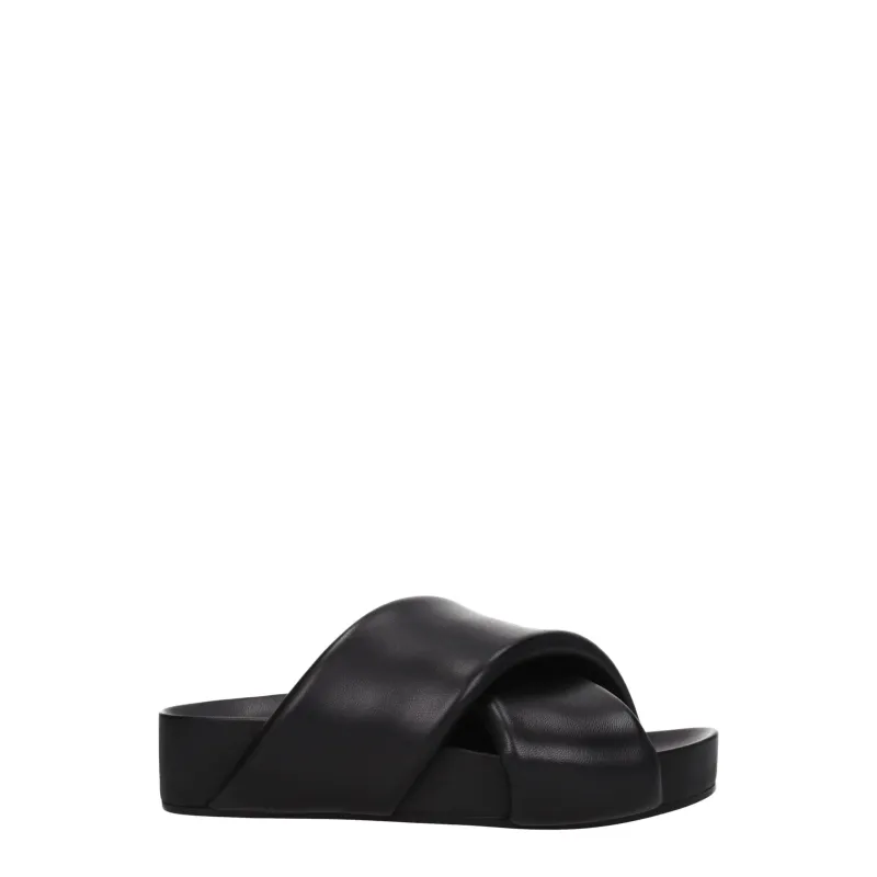 Jil Sander Black Leather Slippers made by Jil Sander