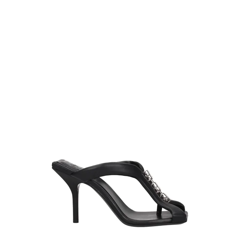 Givenchy Black Leather Stiletto Heel Sandals sold by Siebentaschen