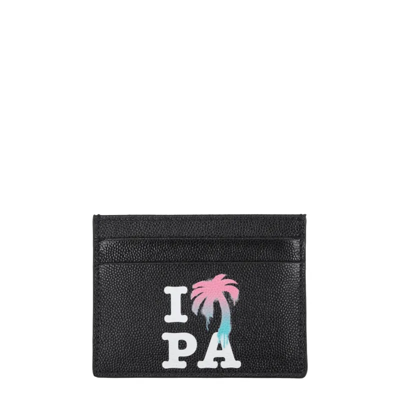 Palm Angels Black Leather Cardholder sold by Siebentaschen