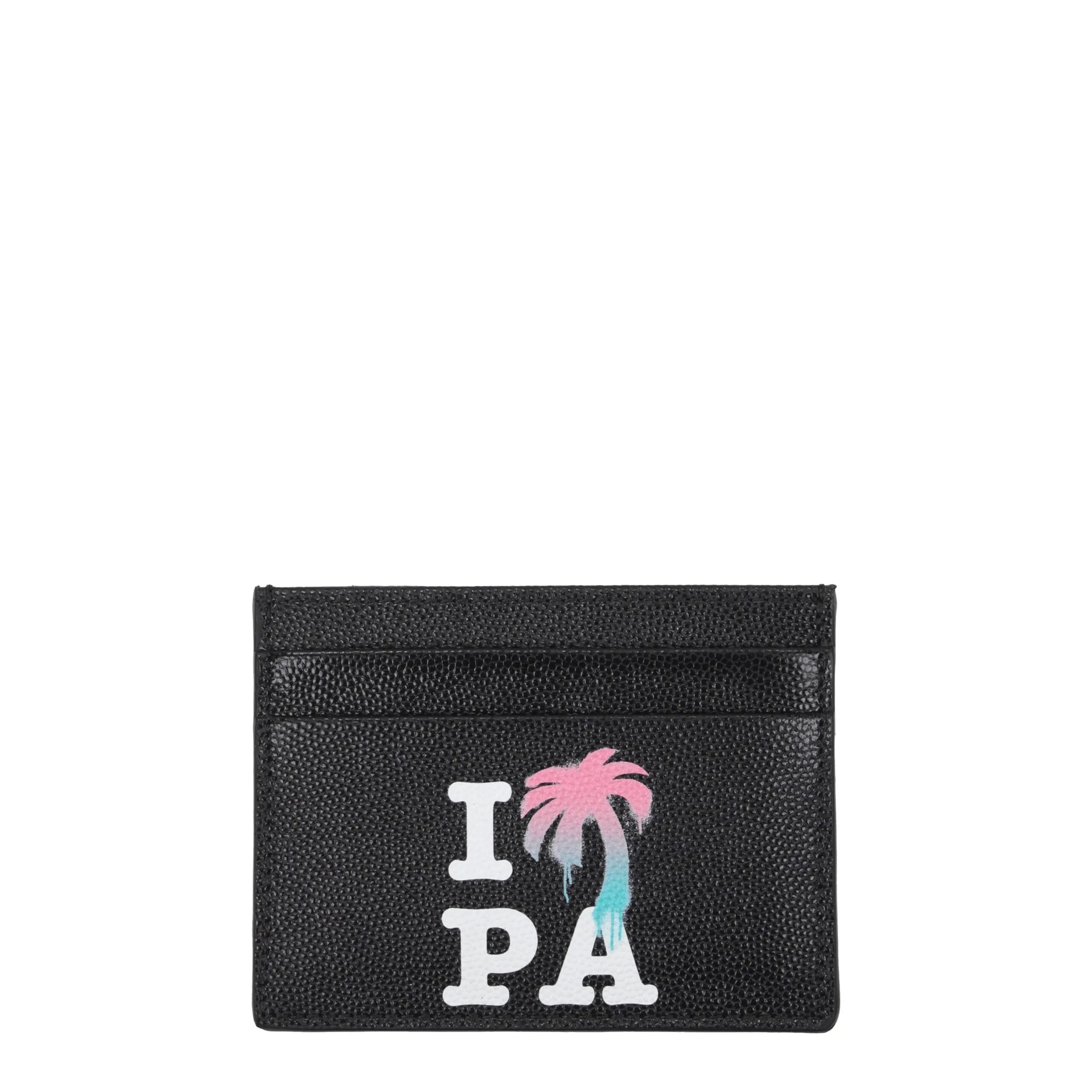 Palm Angels Black Leather Cardholder sold by Siebentaschen
