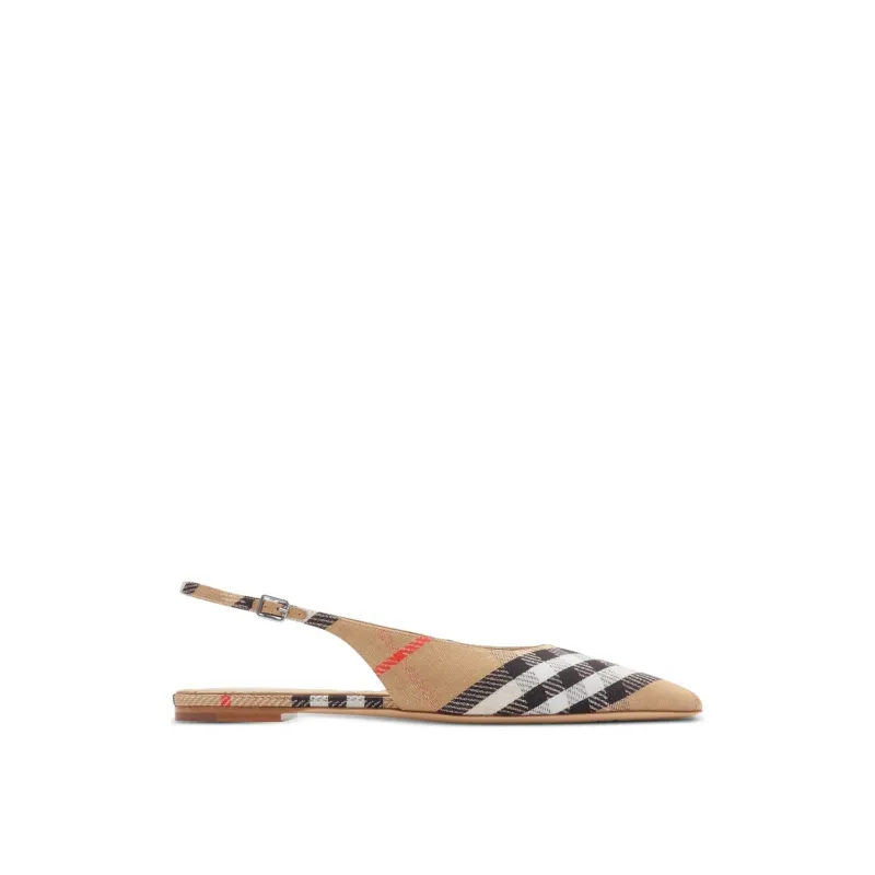Burberry Check Birdie Slingback Ballerina Flats sold by Siebentaschen
