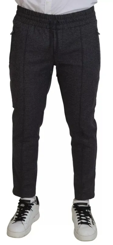 Dolce & Gabbana Gray Striped Wool Skinny Trouser Pants sold by Siebentaschen