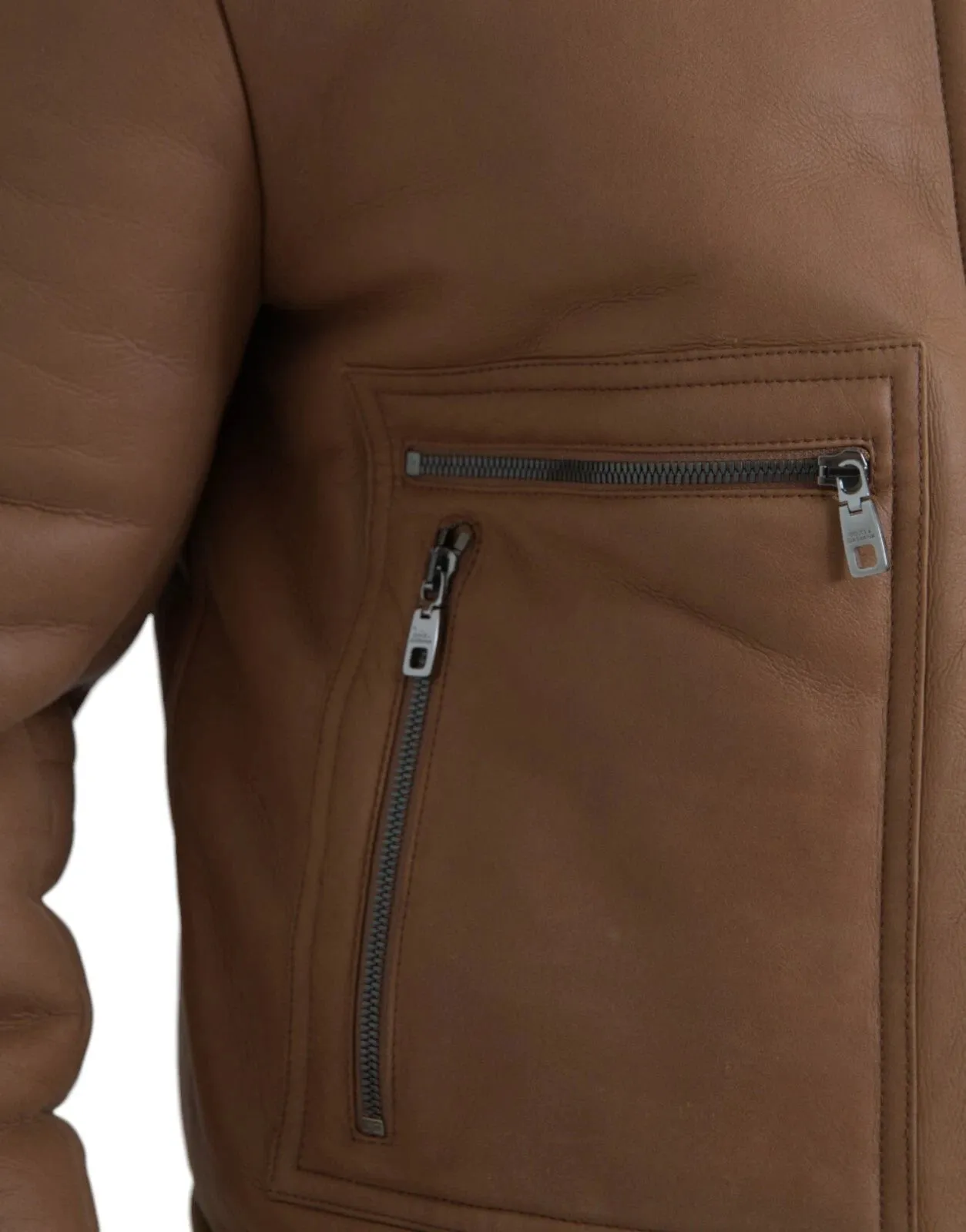 Dolce Gabbana Leather Jacket with Shearling Collar sold by Siebentaschen product image thumbnail 4