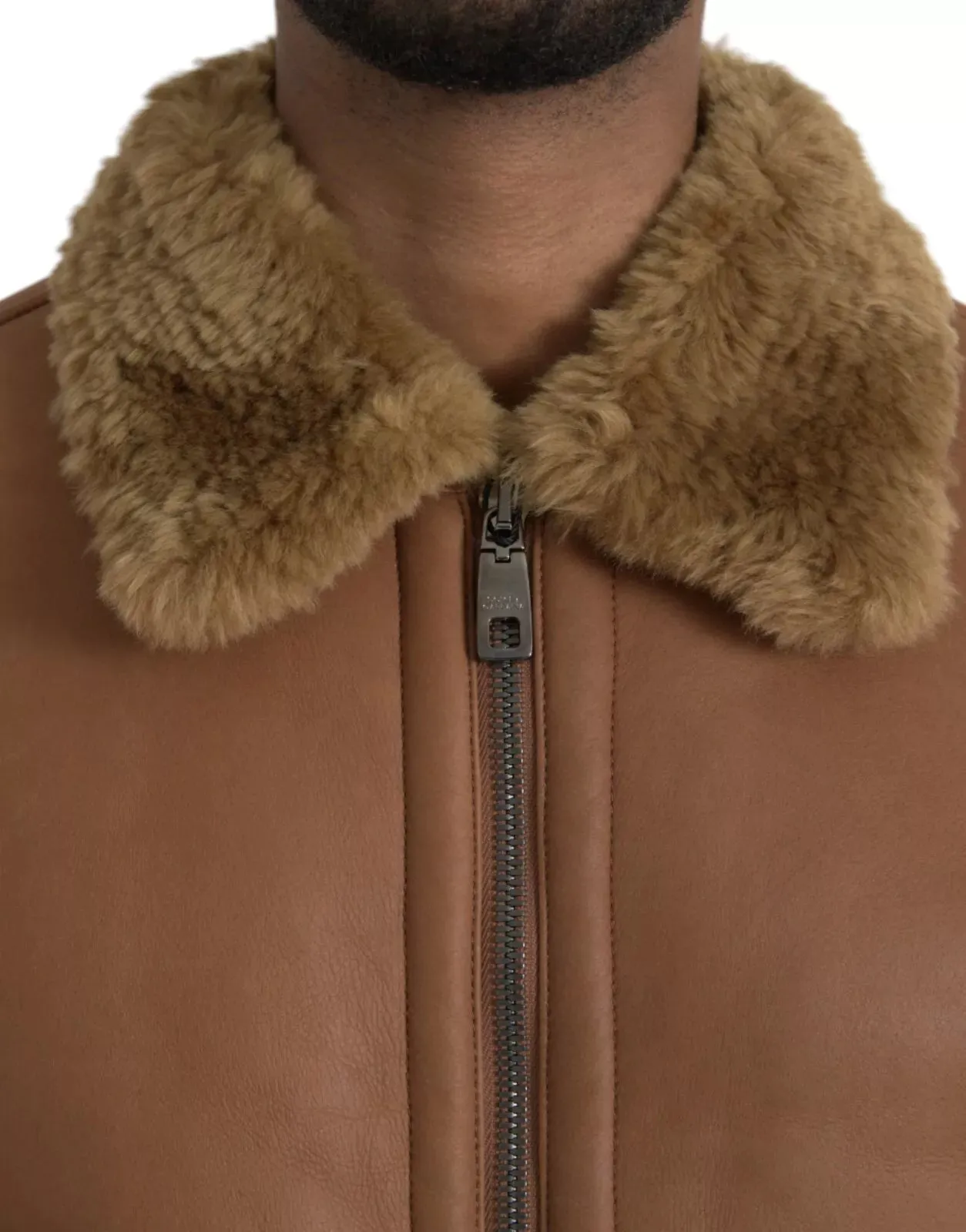 Dolce Gabbana Leather Jacket with Shearling Collar sold by Siebentaschen product image thumbnail 3