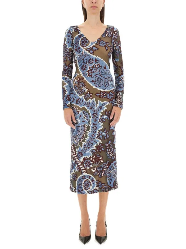 Etro VELVET JACQUARD TULLE DRESS sold by Siebentaschen