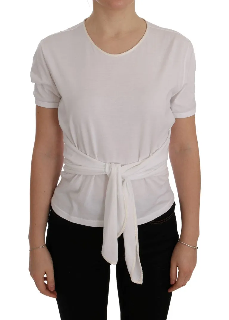 Dolce & Gabbana White Cotton Silk T-Shirt sold by Siebentaschen