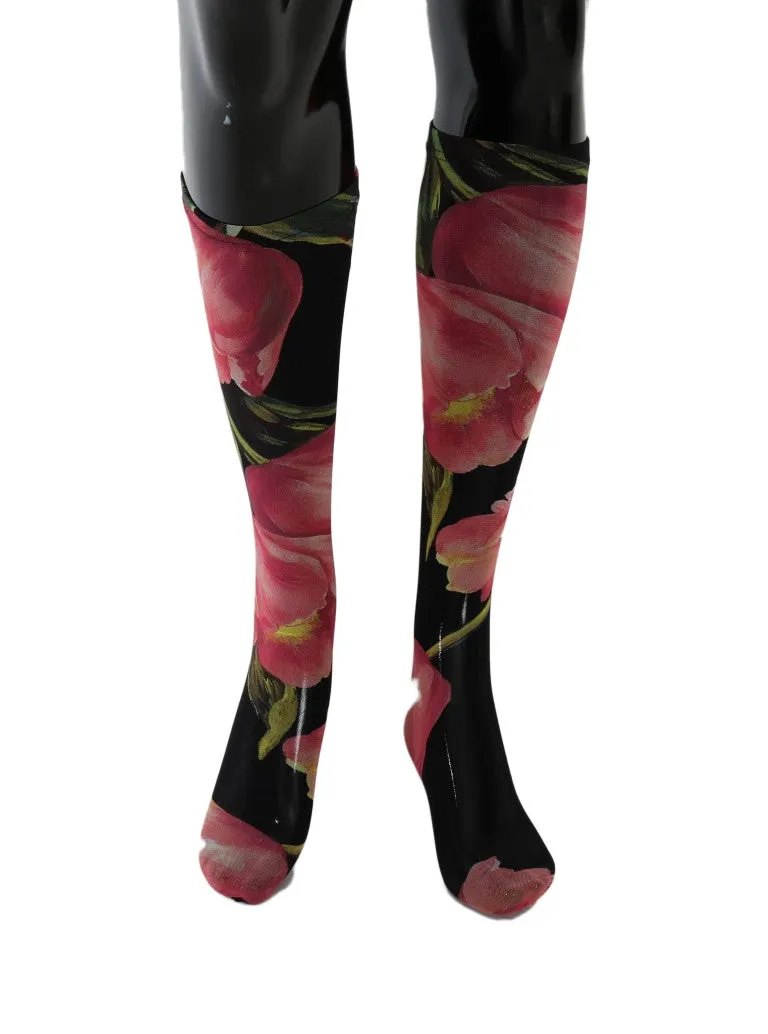 Dolce & Gabbana Multicolor Floral Tulip Nylon Socks sold by Siebentaschen product image thumbnail 2