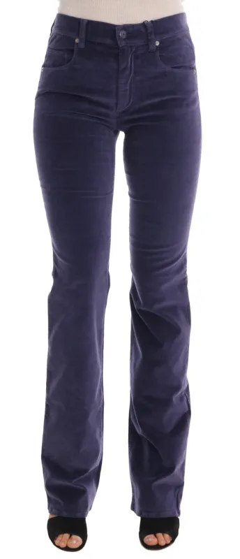 Ermanno Scervino Purple Corduroy Stretch Bootcut Pants sold by Siebentaschen