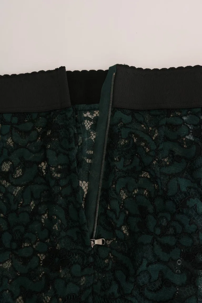 Dolce & Gabbana Green Floral Lace Leggings Pants sold by Siebentaschen product image thumbnail 4