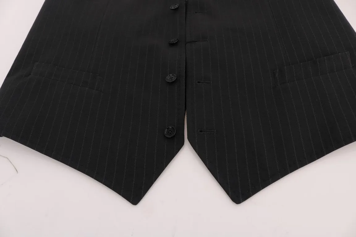 Dolce & Gabbana Gray STAFF Cotton Striped Vest sold by Siebentaschen product image thumbnail 5