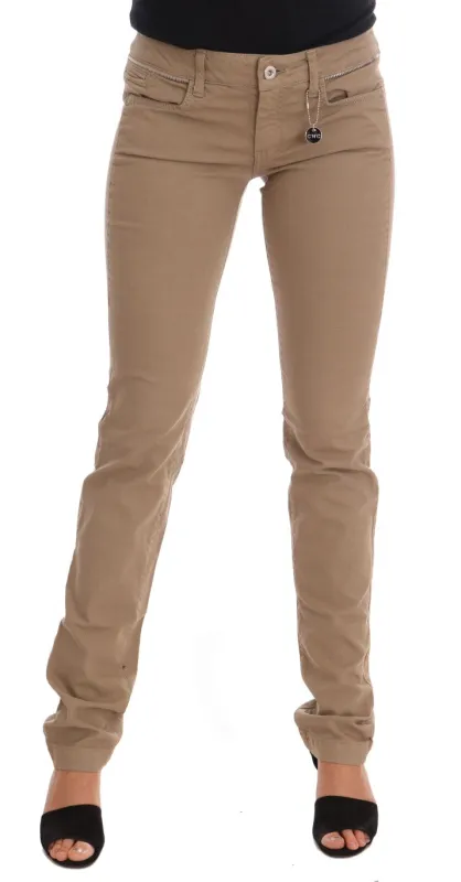 Costume National Beige Cotton Stretch Slim Fit Jeans sold by Siebentaschen