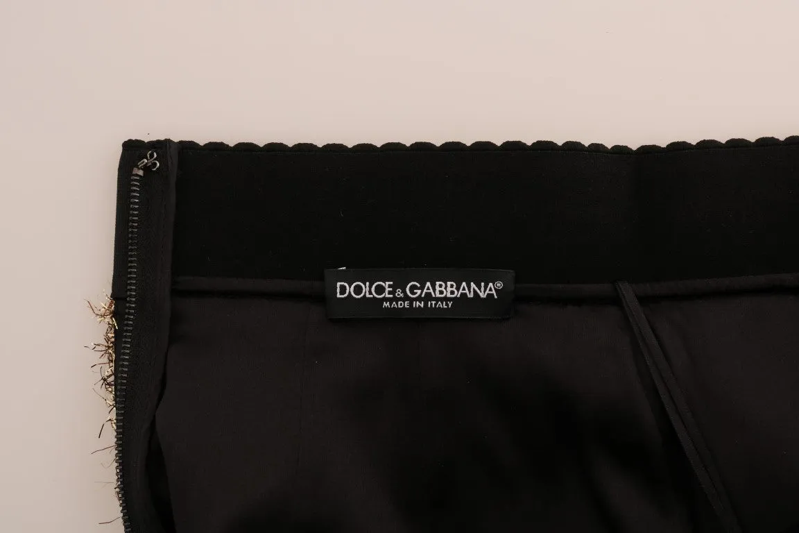 Dolce & Gabbana Gold Black Short Mini Skirt sold by Siebentaschen product image thumbnail 5