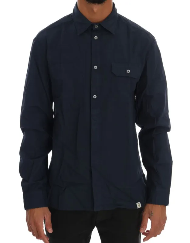 John Galliano Blue Casual Cotton Long Sleeve Shirt sold by Siebentaschen