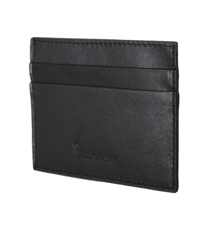 Billionaire Italian Couture Black Leather Cardholder Wallet sold by Siebentaschen
