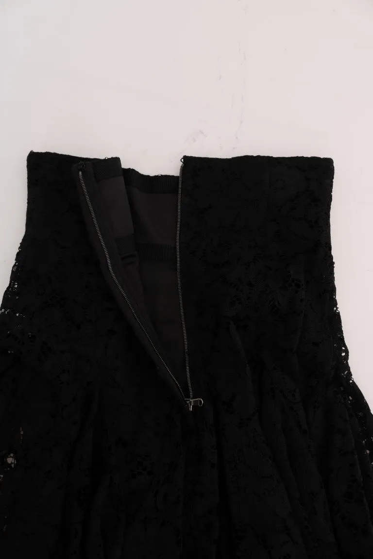 Dolce & Gabbana Black Floral Cutout Lace A-Line Skirt sold by Siebentaschen product image thumbnail 4