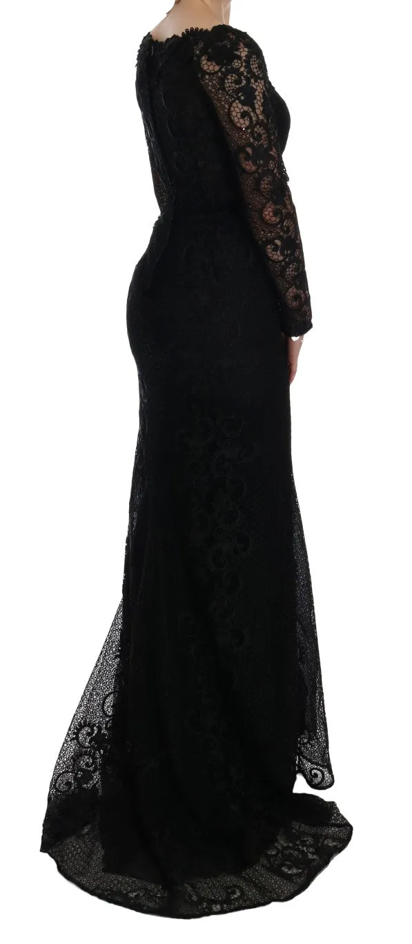 Dolce & Gabbana Black Floral Sheath Dress sold by Siebentaschen product image thumbnail 4