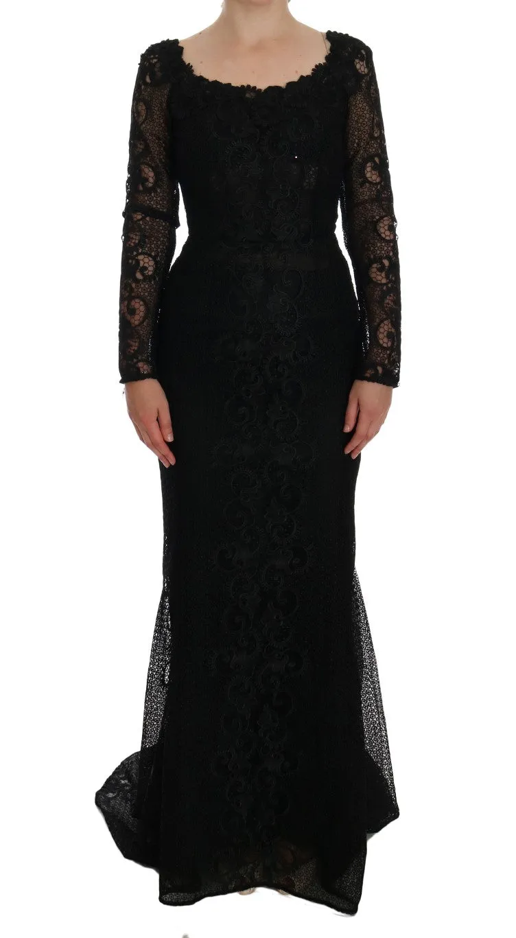 Dolce & Gabbana Black Floral Sheath Dress sold by Siebentaschen