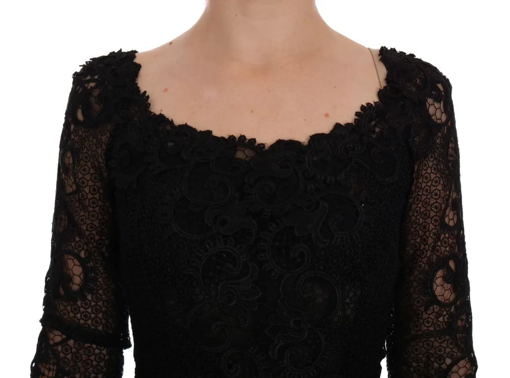 Dolce & Gabbana Black Floral Sheath Dress sold by Siebentaschen product image thumbnail 5